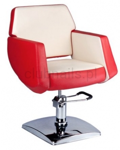 Fotel fryzjerski NICO BD-1088 czerwono-kremowy